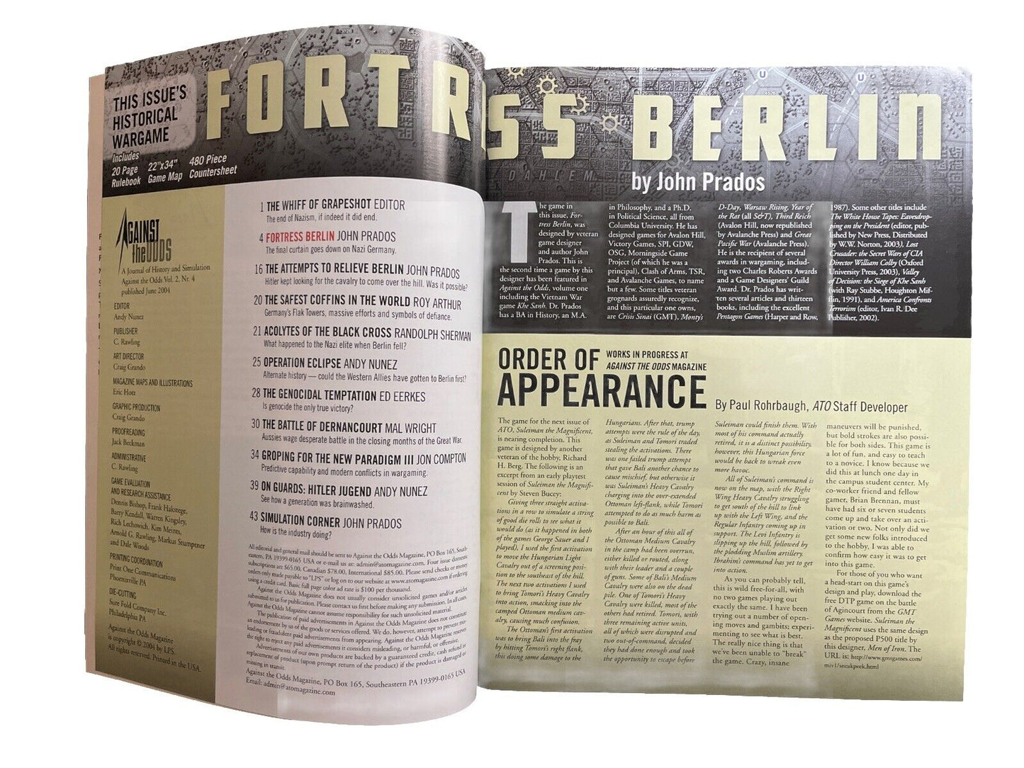 Against the Odds Wargame Magazine Vol.2 #4 With Board Game - Fortress Berlin