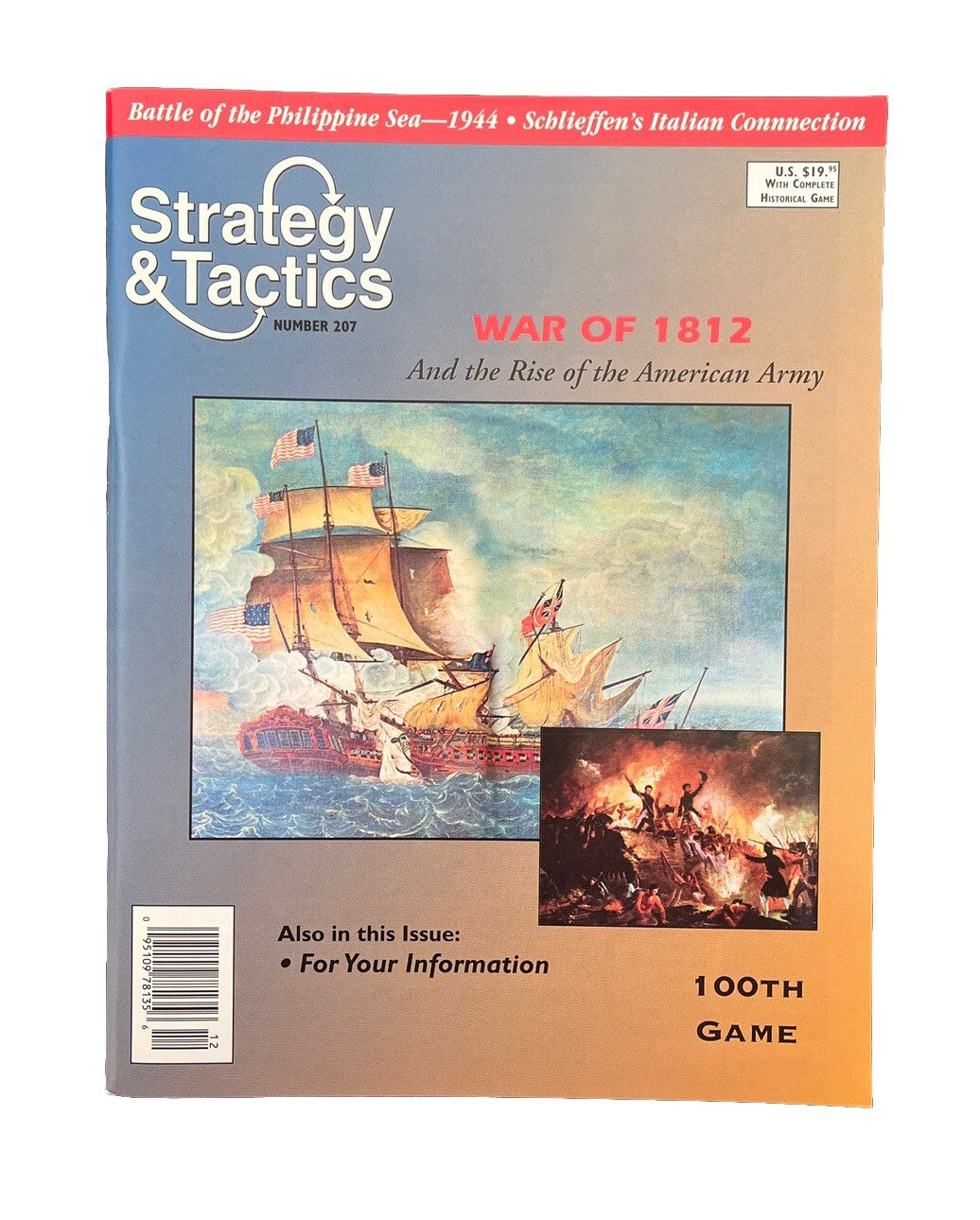 Strategy & Tactics Wargame Magazine #207 War Of 1812 The Rise Of American Army