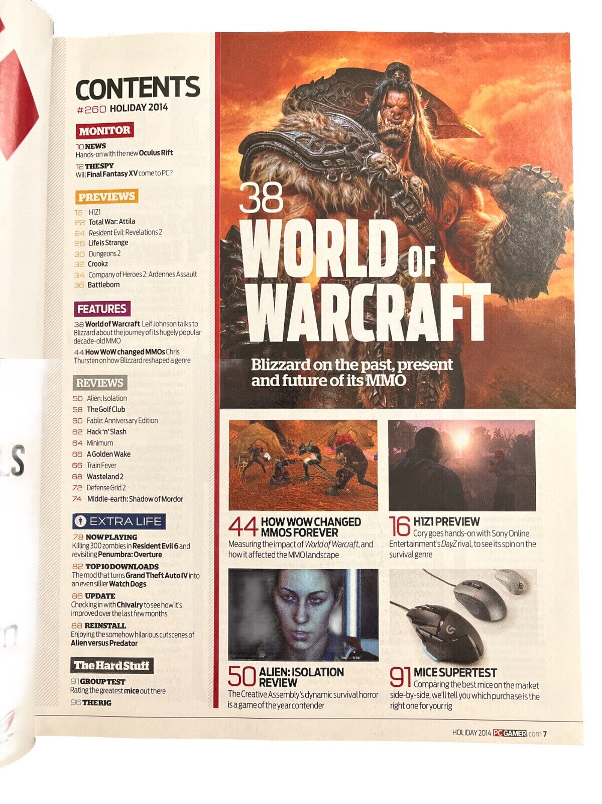 PC Gamer Holiday 2014 #260 Ten Years of World of Warcraft Video Game Magazine