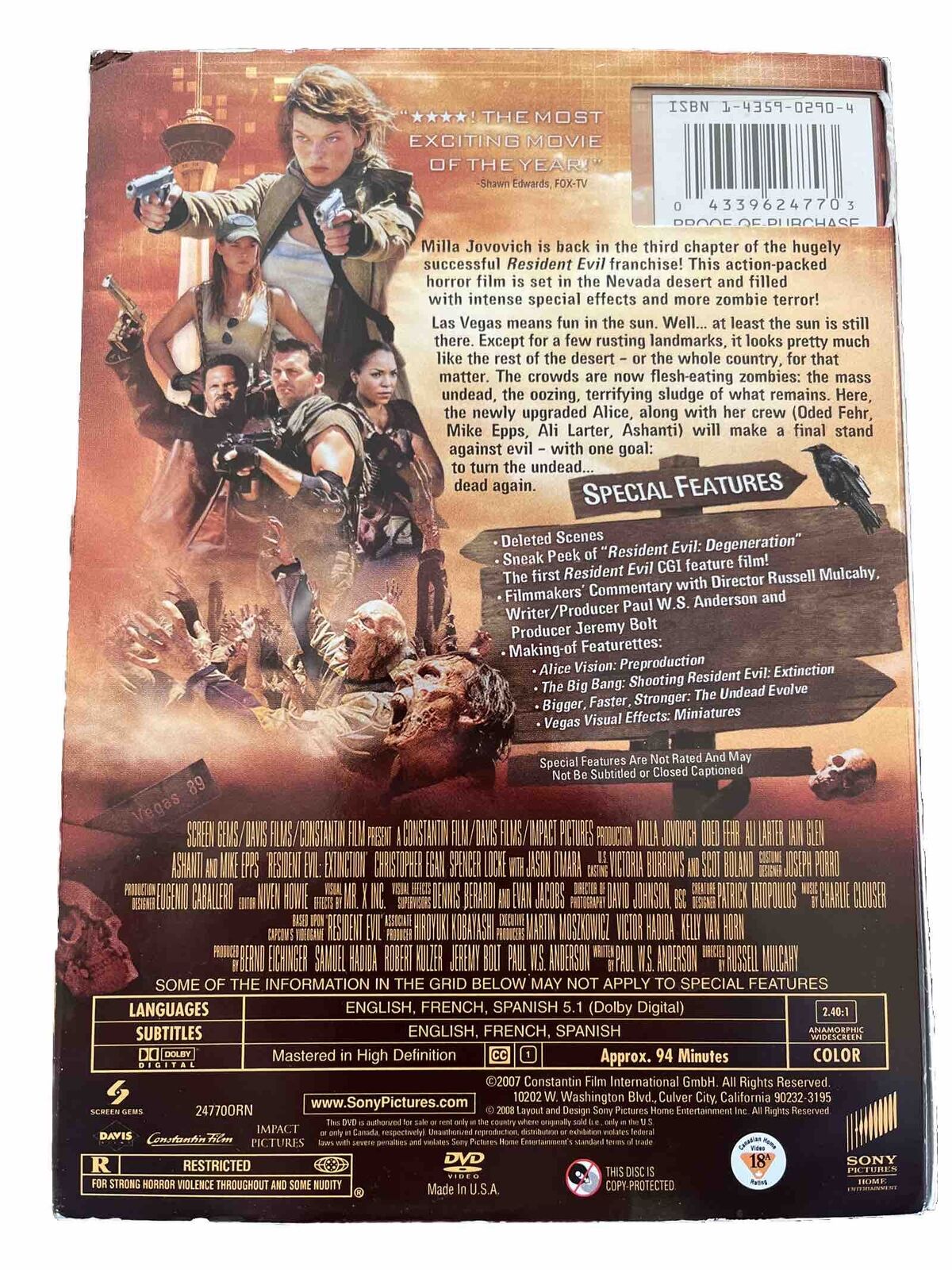 Resident Evil: Extinction (DVD)
