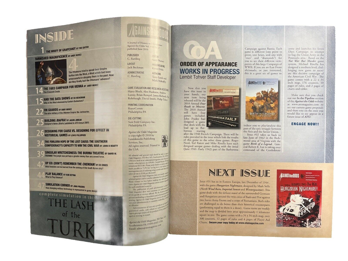 Against the Odds Wargame Magazine #30 With Board Game The Lash of the Turk