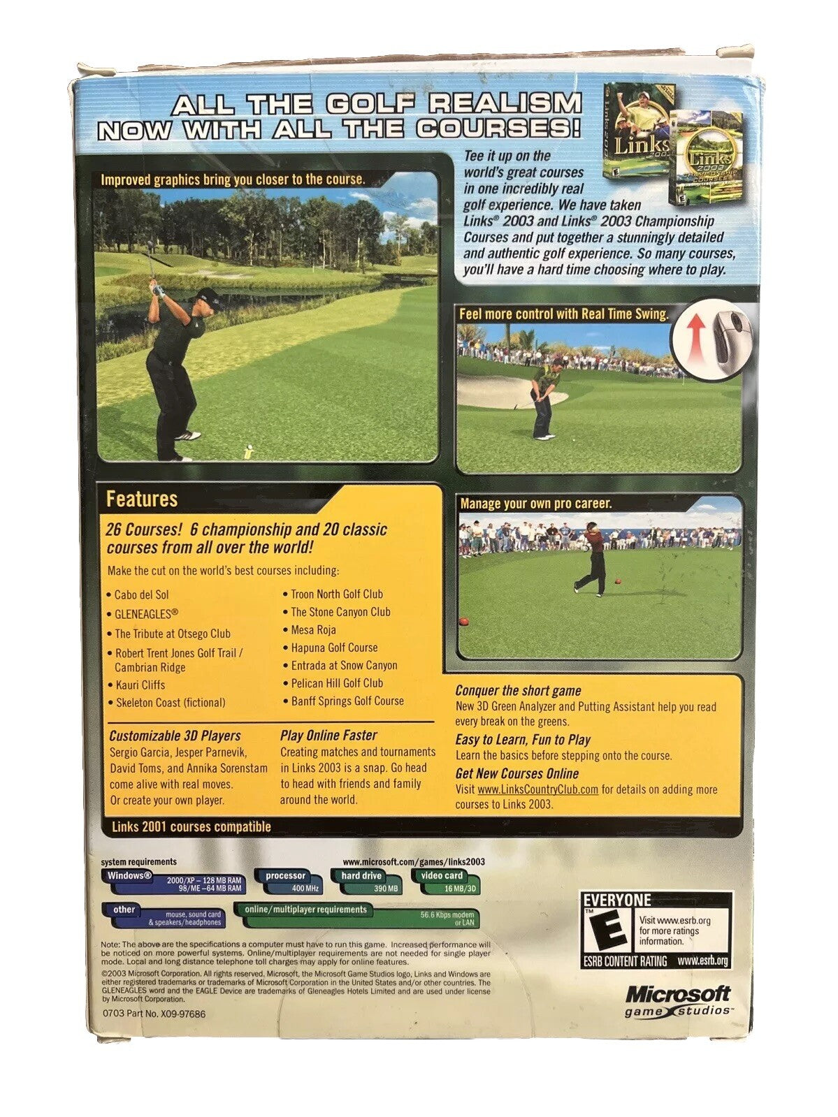 Classic Collectable Golf Play PC Game Links Championship Edition 2003 (PC, 2003)