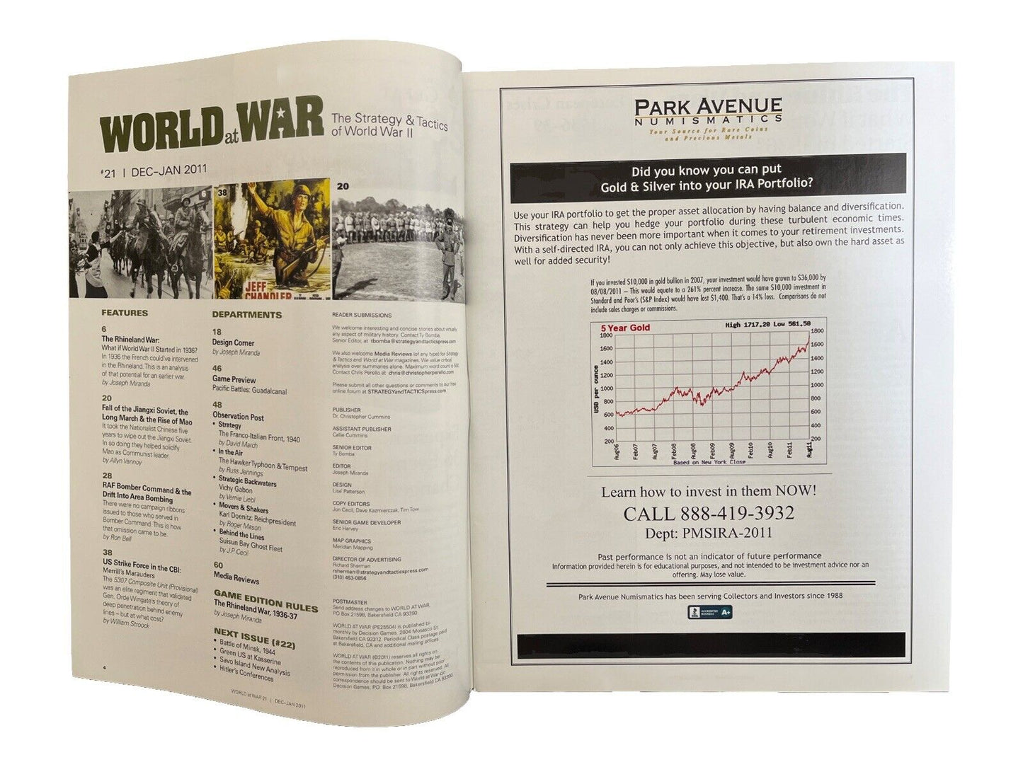 World At War Magazine #21 With Military History Wargame - The Rhineland War 1936