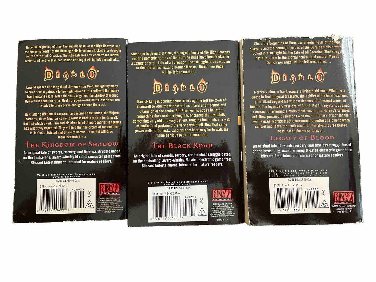 Diablo Book Lot - Complete 1-3 - Richard A. Knaak - Kingdom, Legacy & Black Road