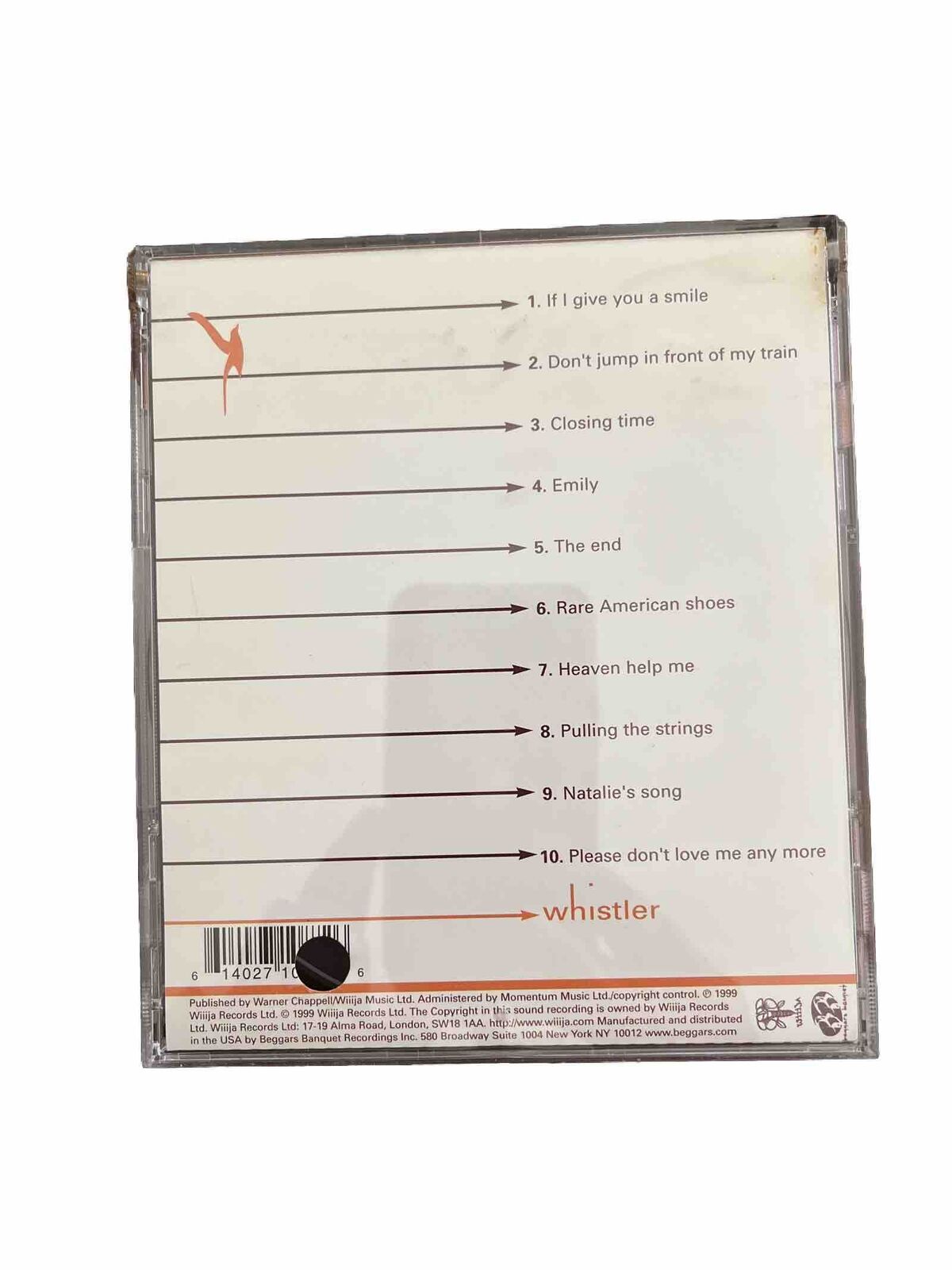 Whistler - Music CD - WHISTLER - 1999-05-18 - Wiiija Records