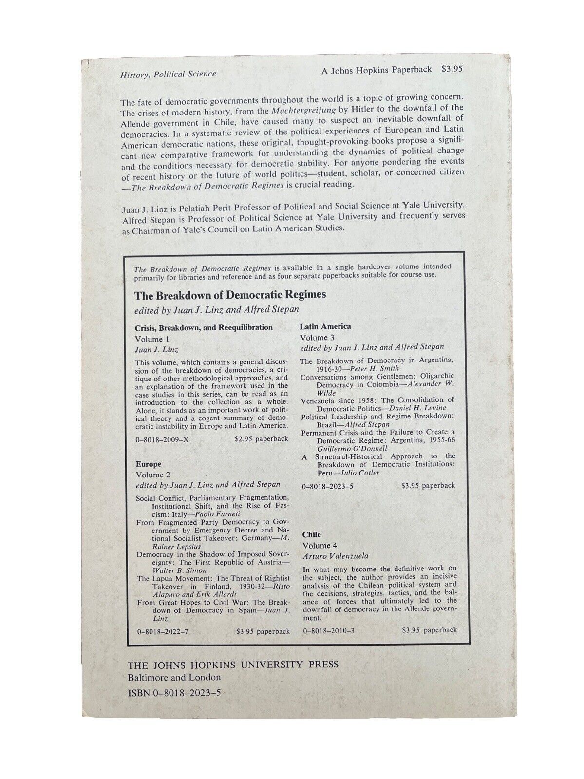 Classic Political Book The Breakdown Of Democratic Regimes Latin America