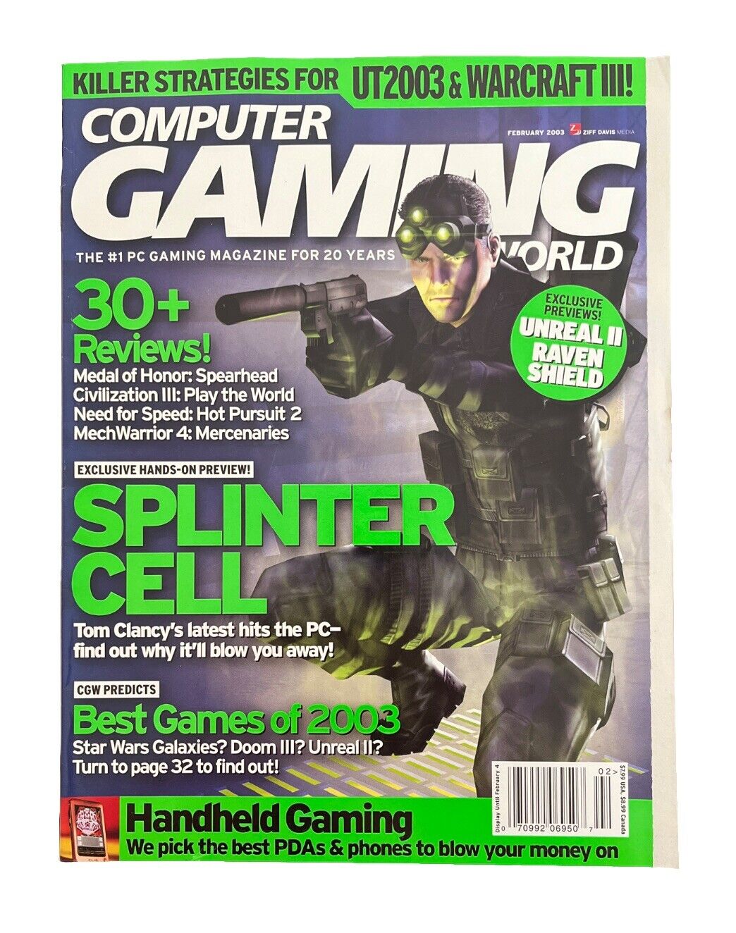 Collectable Computer Gaming World Magazine #223 February 2003 - Splinter Cell