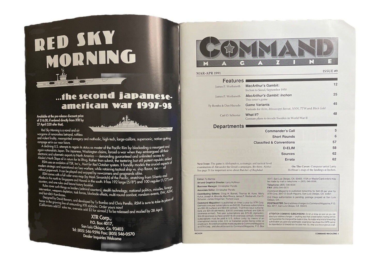 XTR Vintage Collectable Command Wargame Magazine #9 Mar-Apr 1991 - Inchon