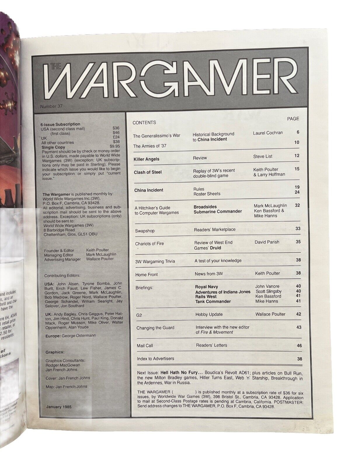 The Wargamer Military History Collectable Boardgame Magazine #37 China Incident