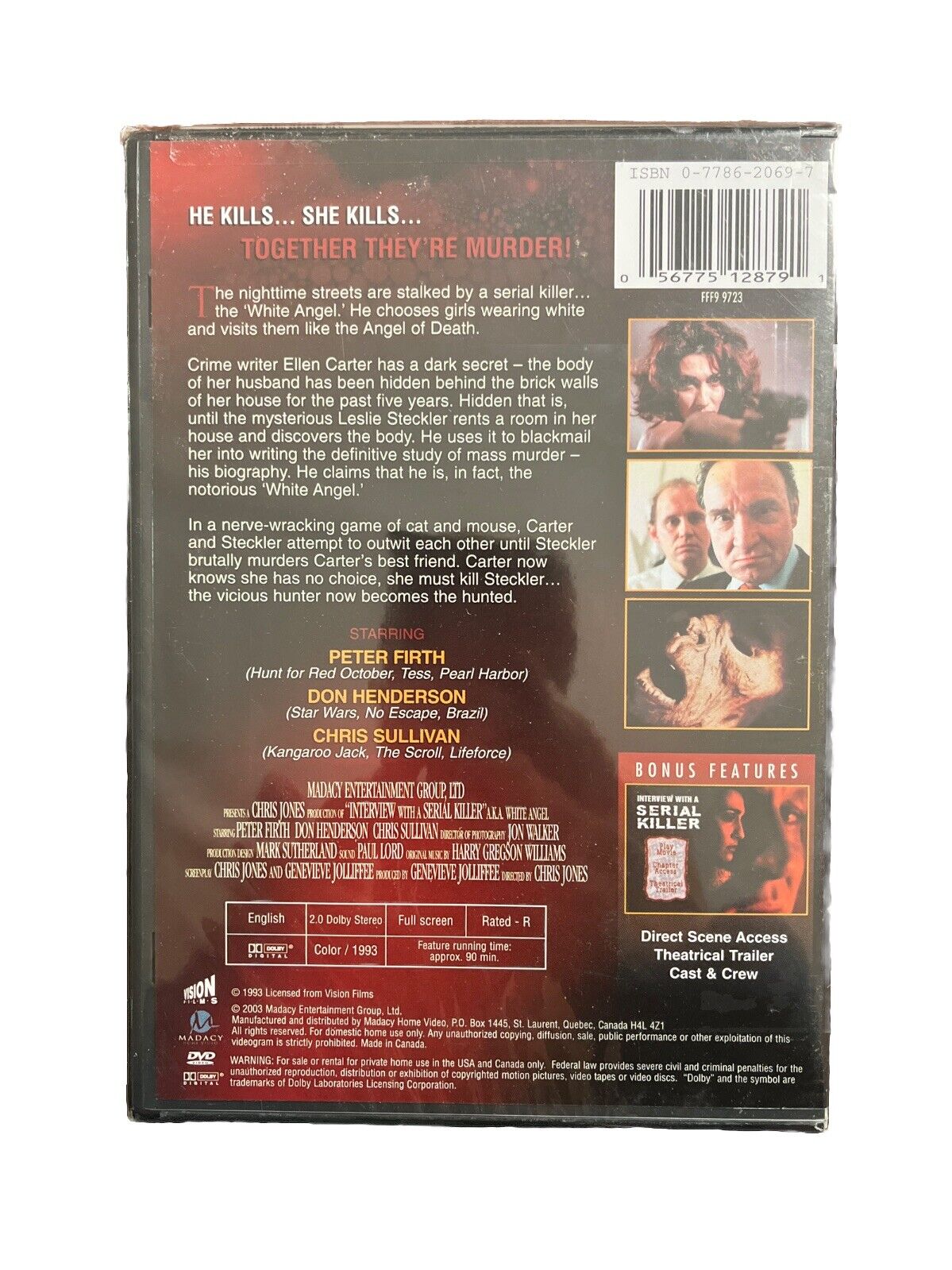 Vintage Collectable Horror Movie Interview With A Serial Killer DVD