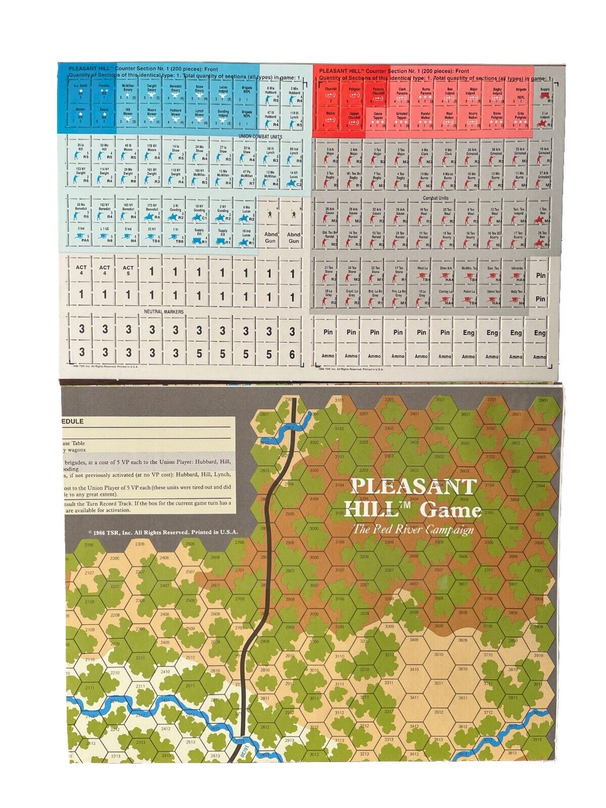 Strategy & Tactics Wargame Magazine #106 1986 The Battle of Pleasant Hill Game