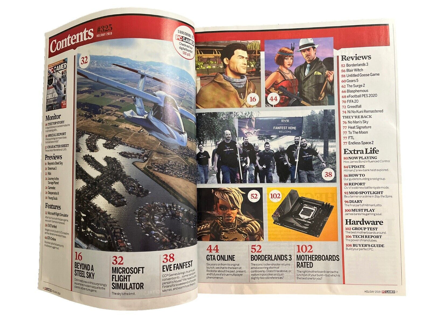 PC GAMER Video Game Computer Game MAGAZINE Holiday 2019 #325Flight Simulator