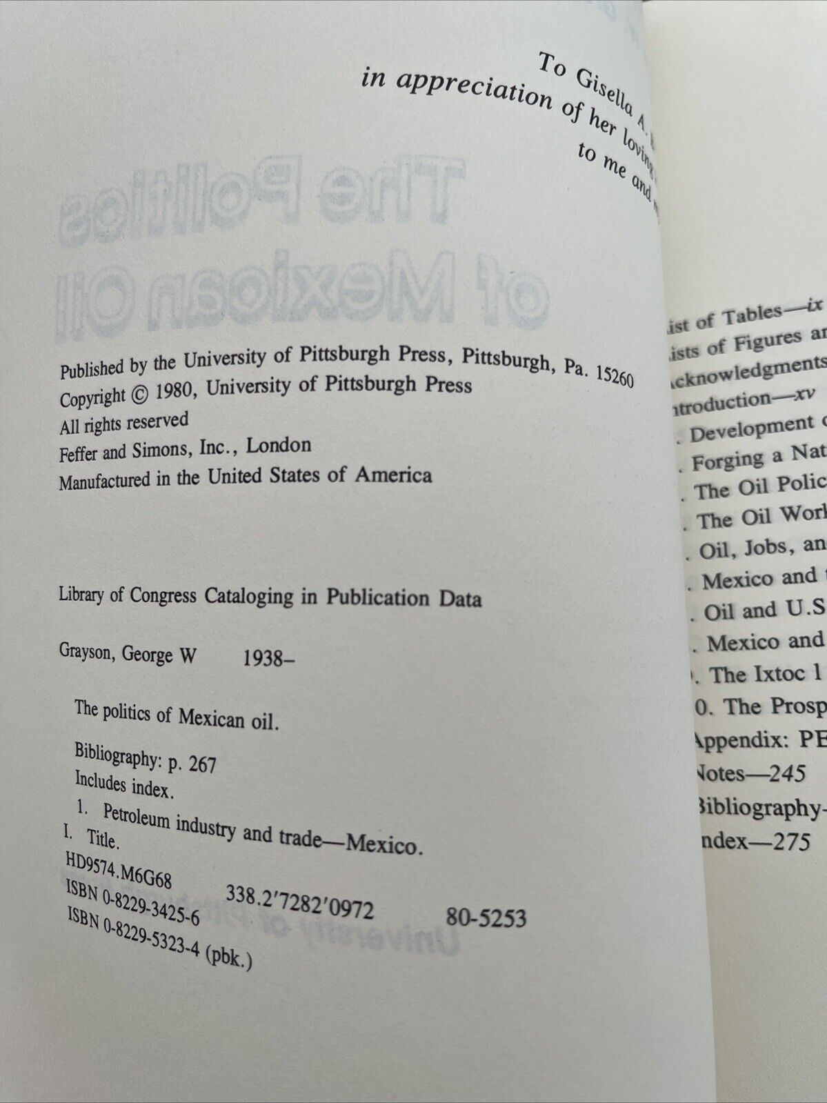 Classic Political Book The Politics of Mexican Oil by George W. Grayson