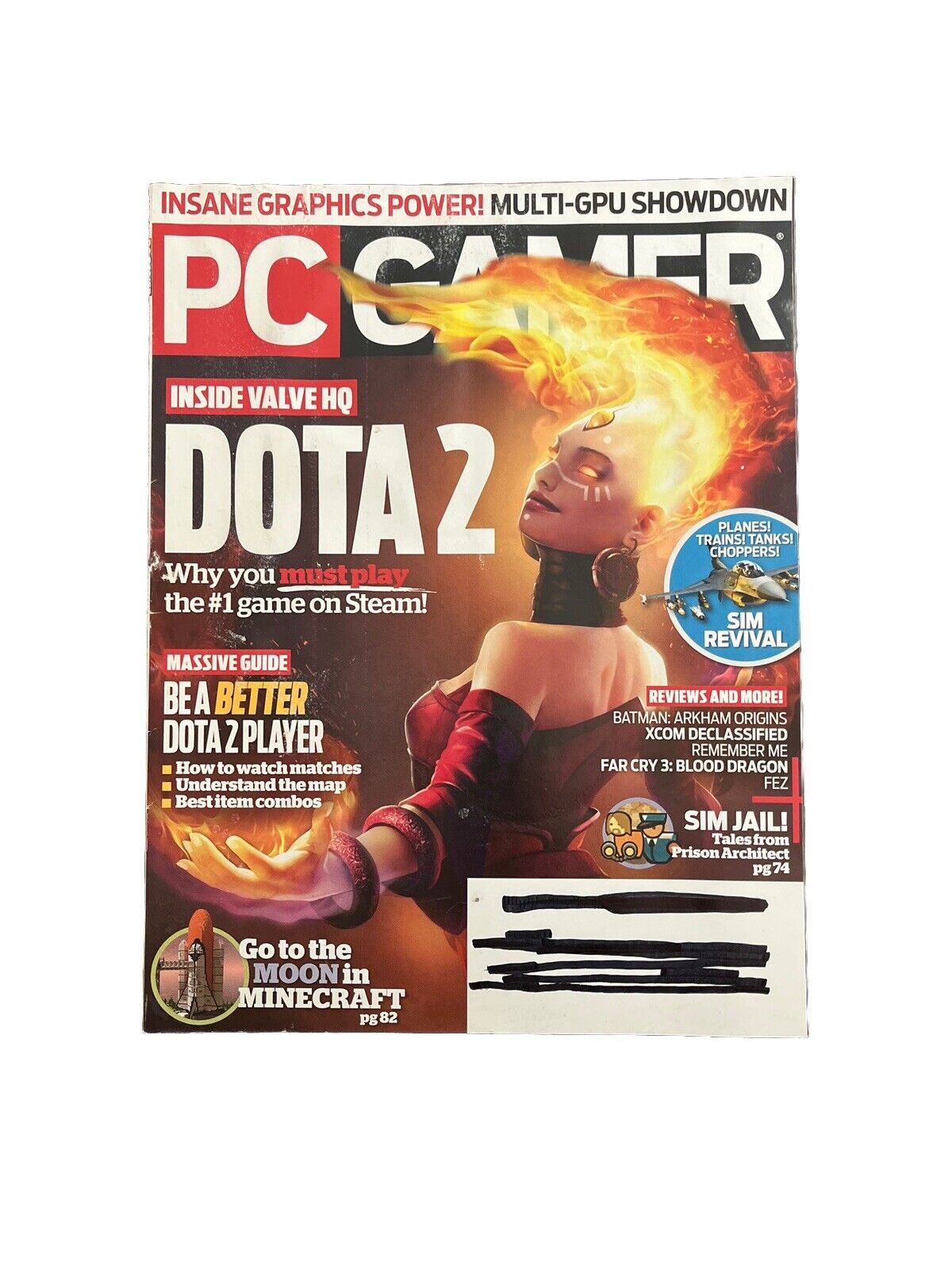 AUGUST 2013 #242 PC GAMER Antique Computer video game magazine - DOTA 2