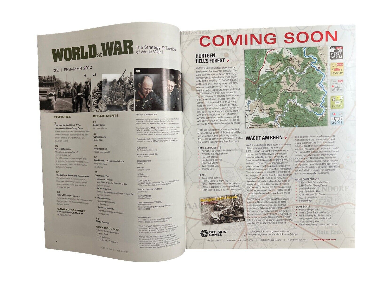 World At War Wargame Magazine #22 With Board Game - The Battle Of Minsk 1944