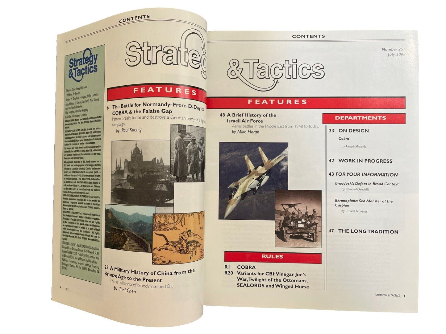 Strategy & Tactics mag #251 With History Board Game -Patton Unleashed Cobra 1944