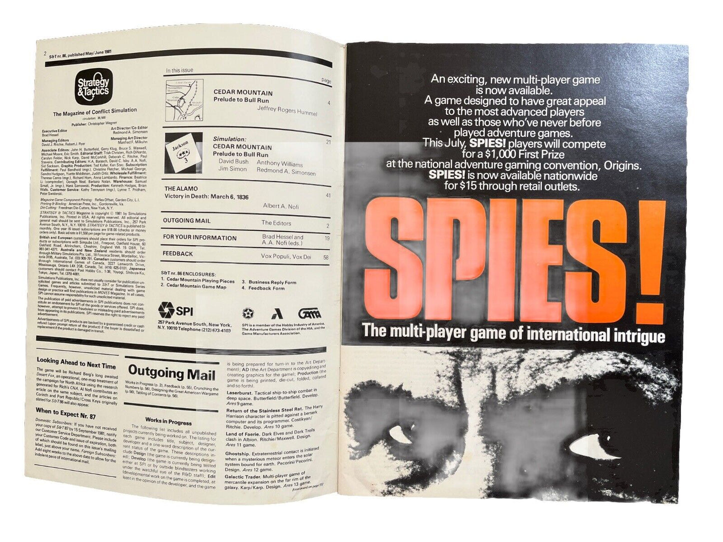 Collectable Vintage SPI Strategy&Tactics Wargaming Magazine #86 - Cedar Mountain