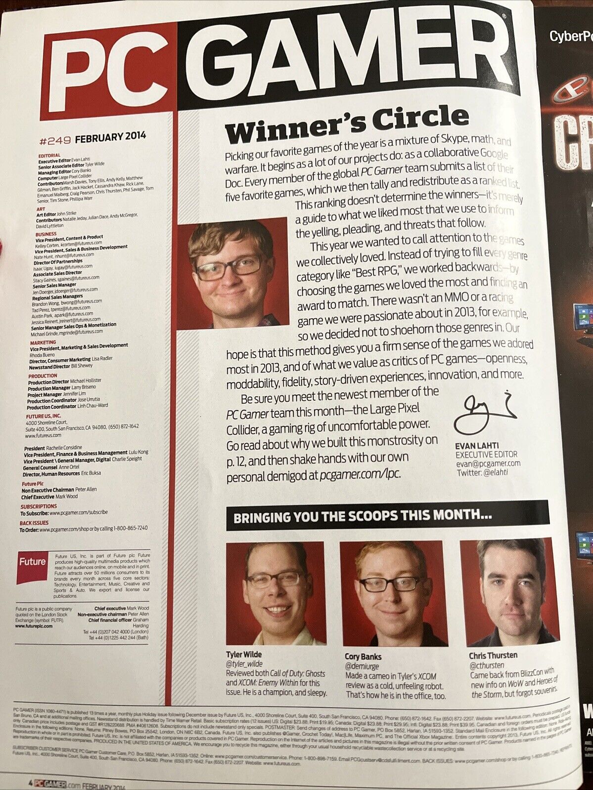 PC GAMER Video Game Magazines #249 February 2014 Games Of The Year 2013