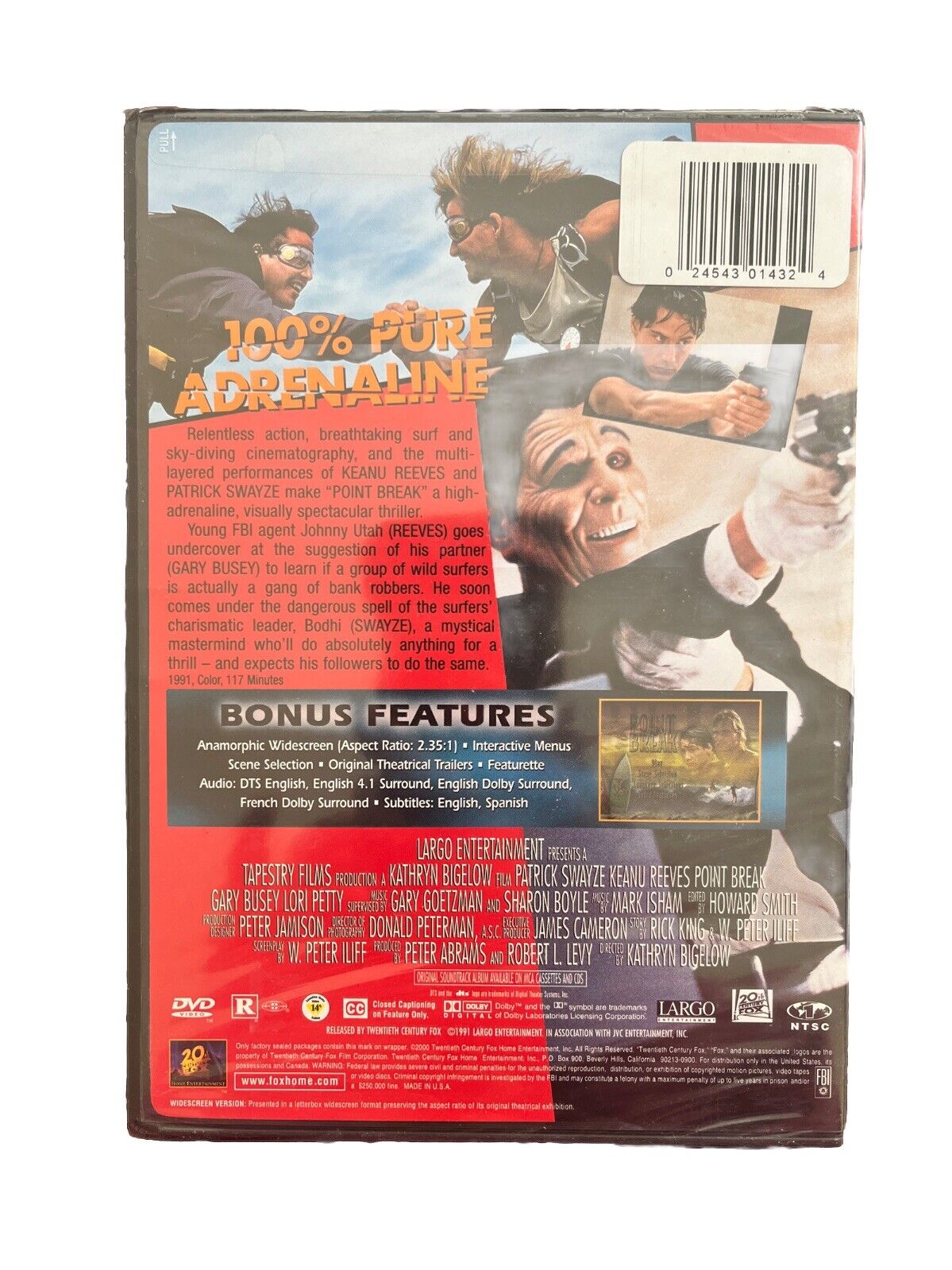 Vintage Movie Point Break (DVD, 2000, Enhanced Widescreen) Patrick Swayze