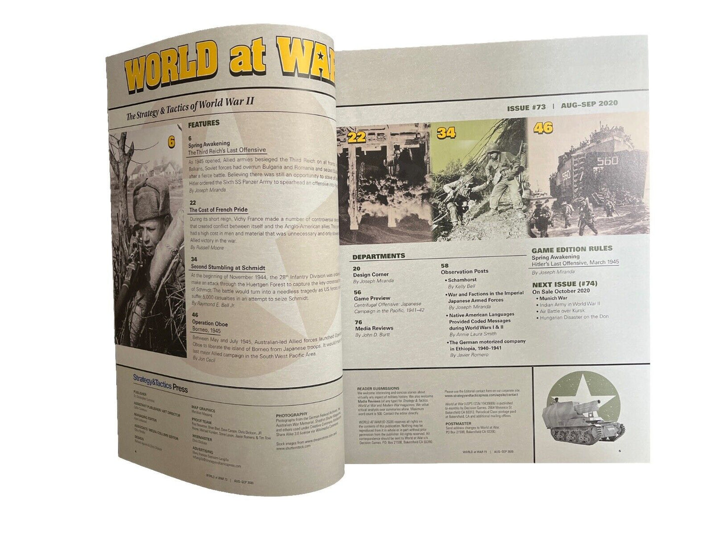 Vintage World At War Board Game Magazine #73 Aug-Sep 2020 - Spring Awakening