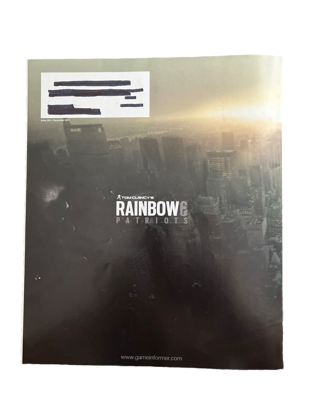 December 2011 Game Informer Video Game Magazine #224 Rainbow 6 Patriots