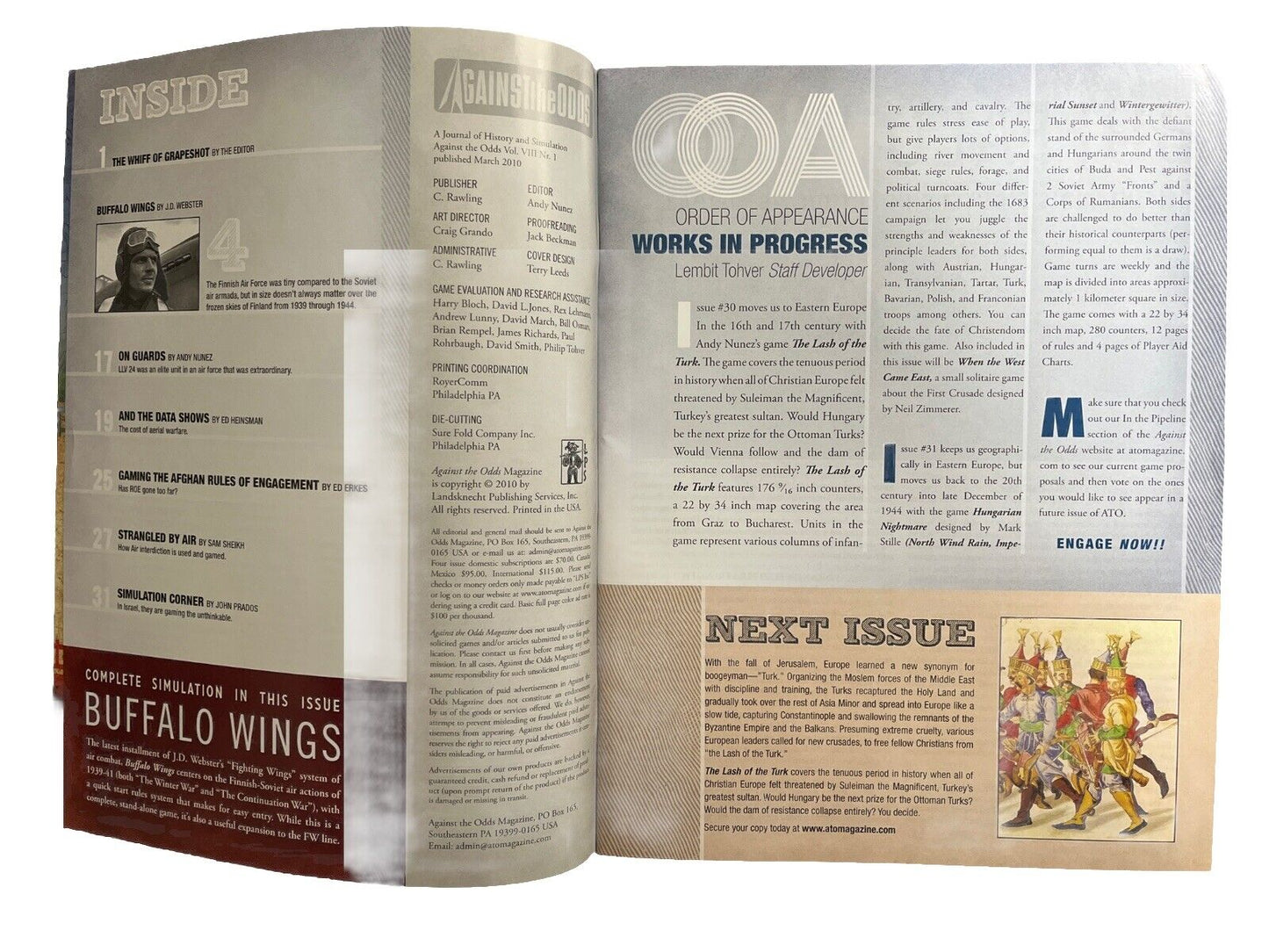 Against the Odds Wargame Magazine #29 With Historical Board Game Buffalo Wings