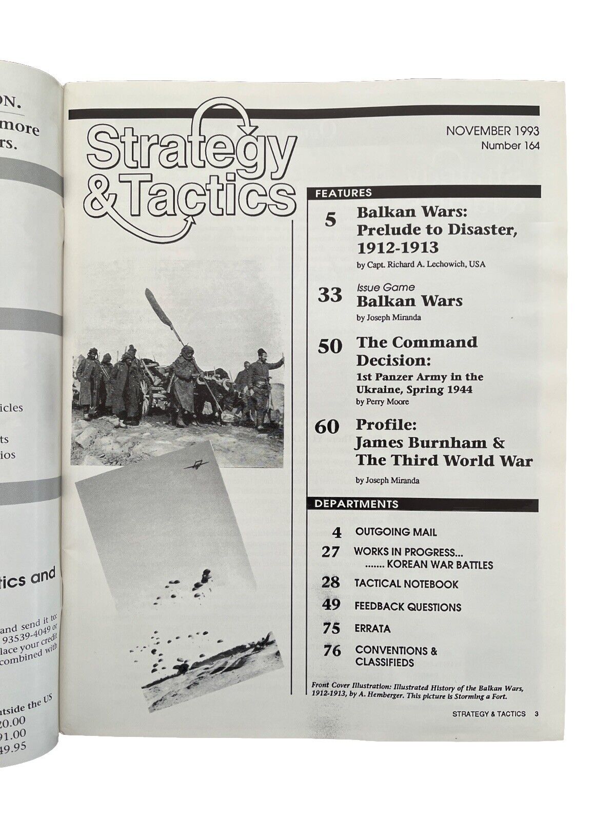 Strategy & Tactics Wargame Magazine #164 Balkan Wars Prelude To Disaster 1912-13