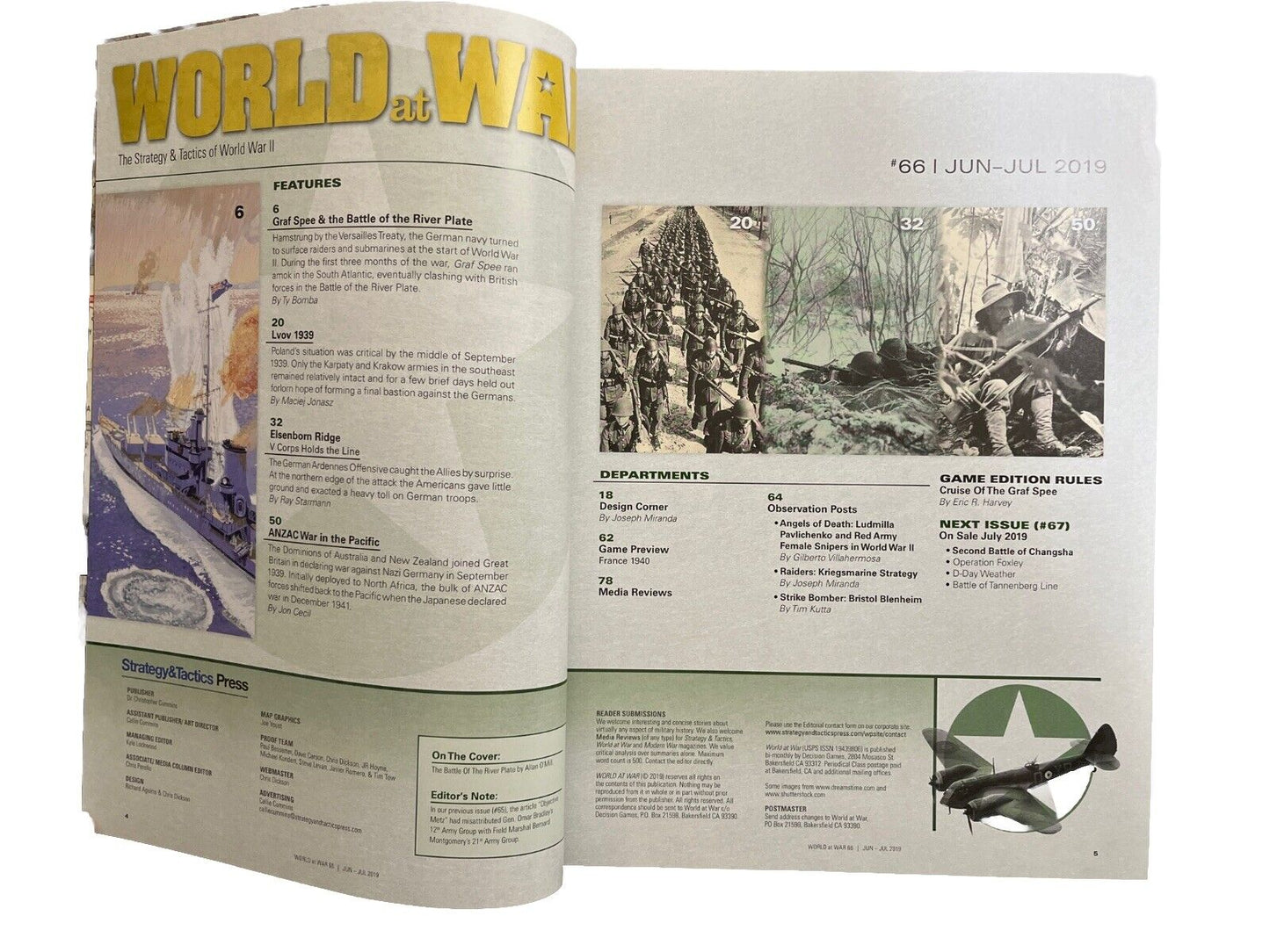 World At War Magazine #66 With Military Historical Board Game - Graf Spee