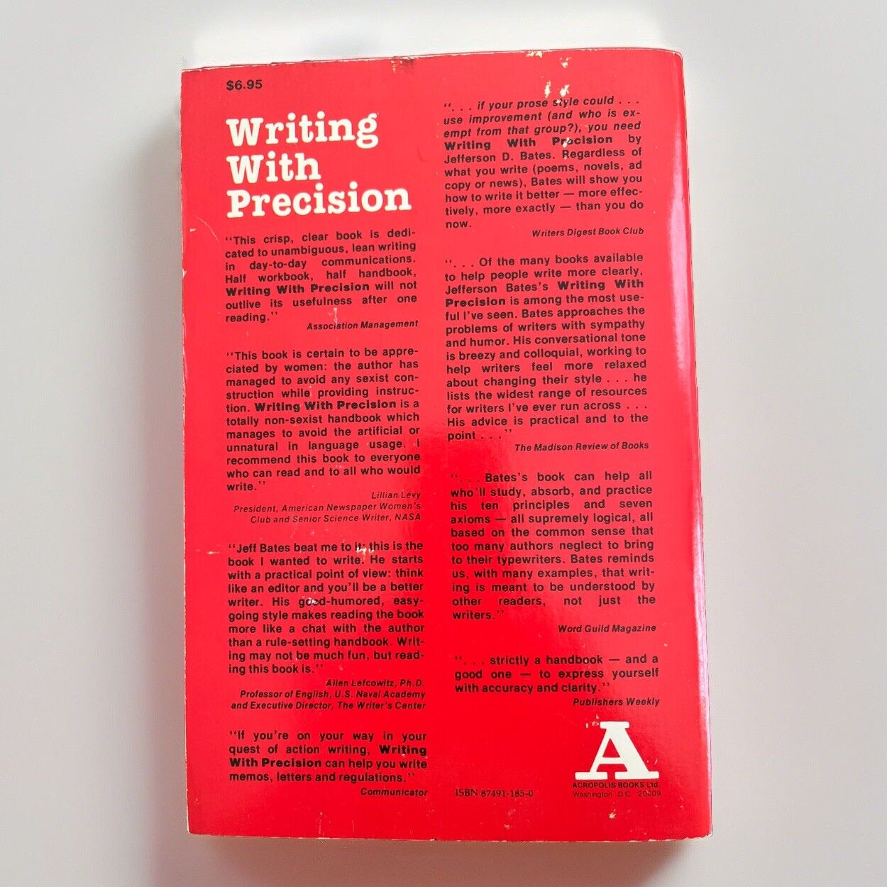 Writing With Precision By Jefferson D. Bates 1982 3rd Edition Revised Illiustra