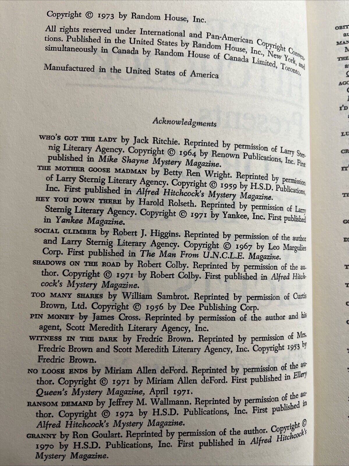 Mystery Crime Alfred Hitchcock Presents: Stories to Be Read with the Lights ON