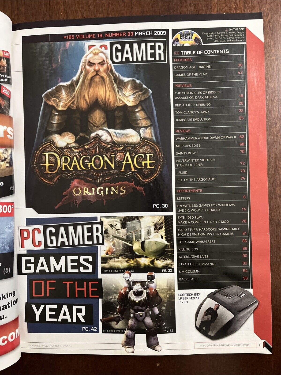 Dragon Age Origins PC Gamer Video Game magazine #185 March 2009 - Demo Disc