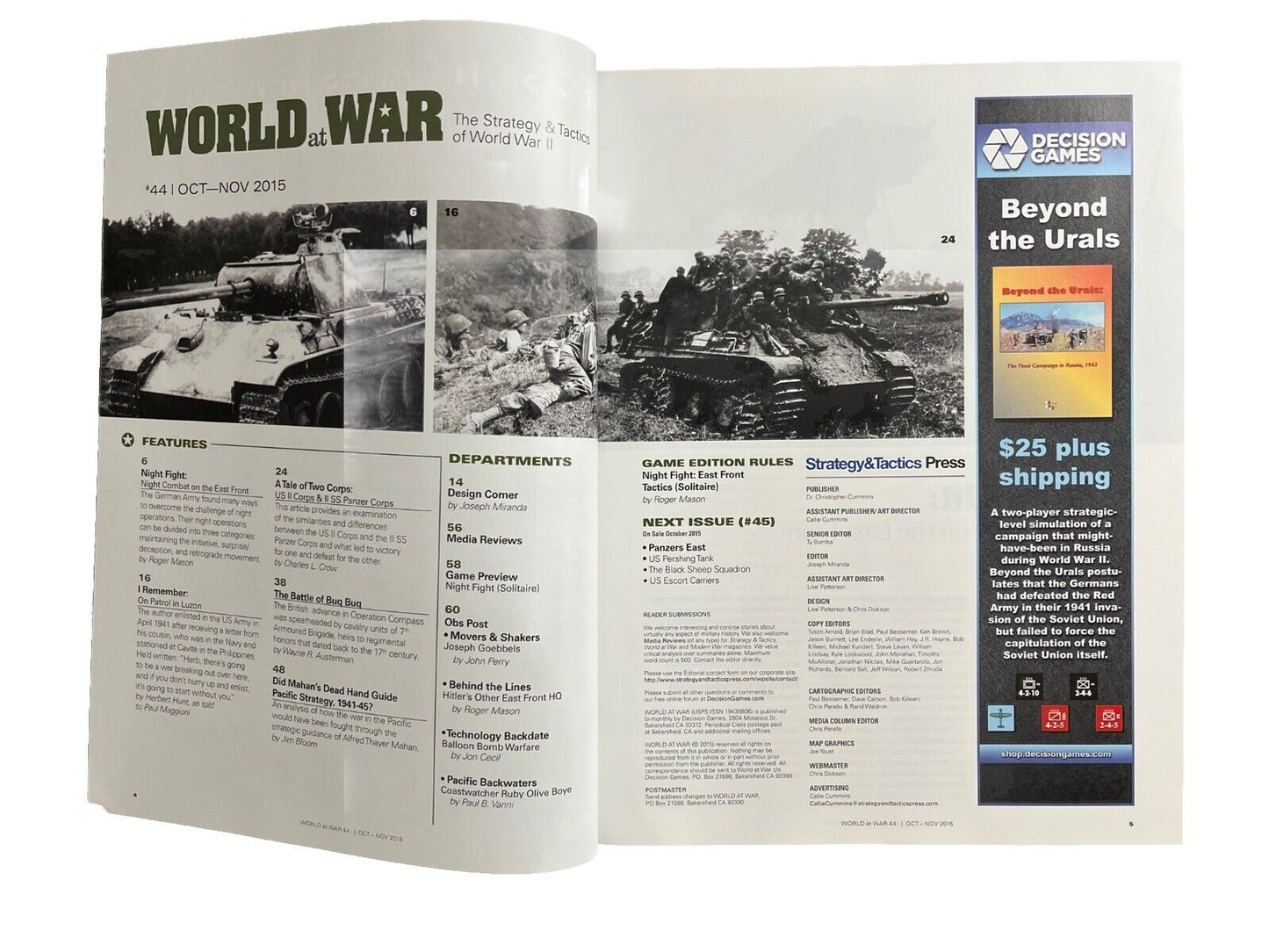 World At War Vintage Magazine With Complete Game-Night Fight #44 Oct-Nov 2015