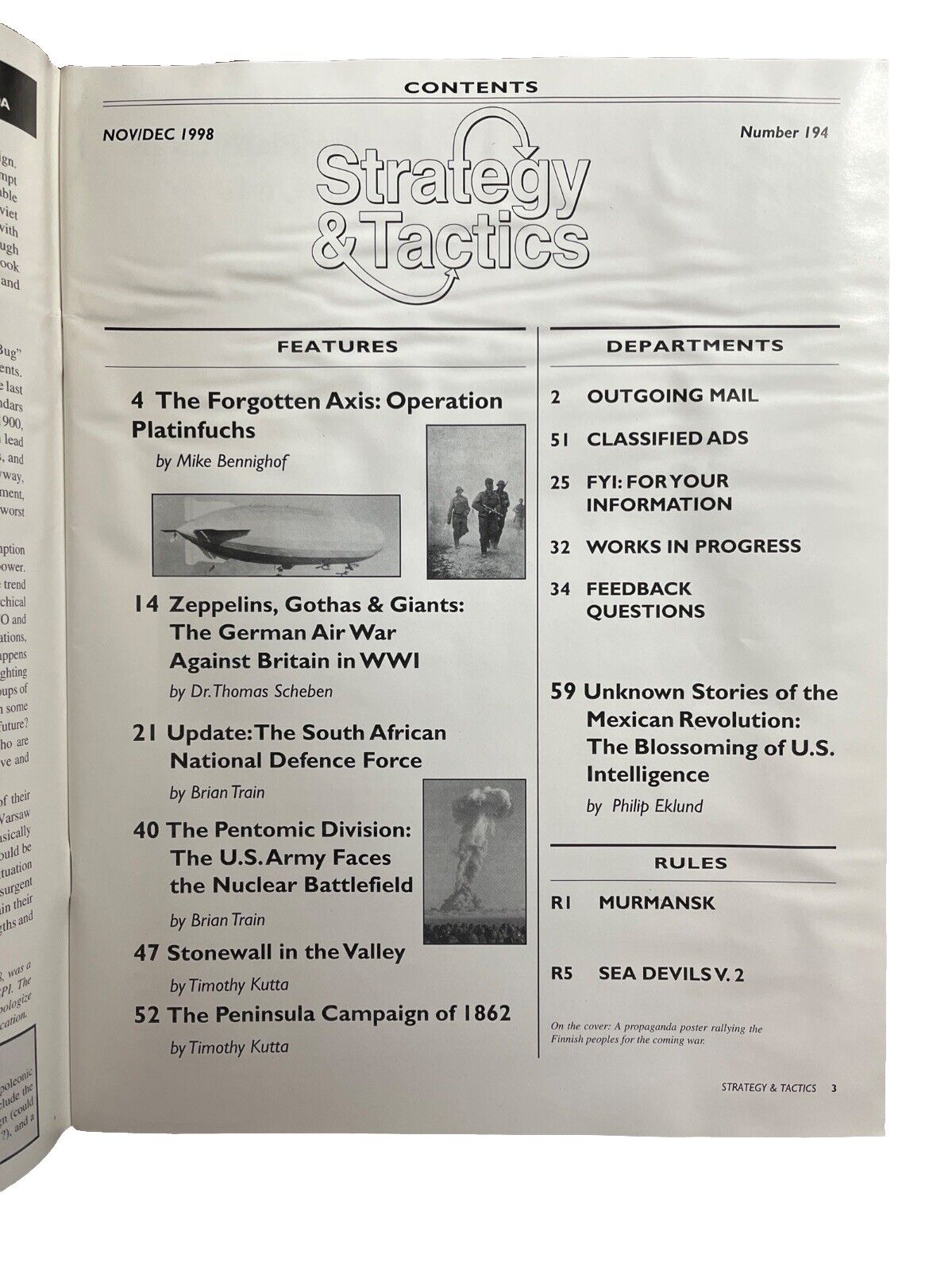 Strategy & Tactics Wargame Magazine #194 German Attack On Murmansk 1941