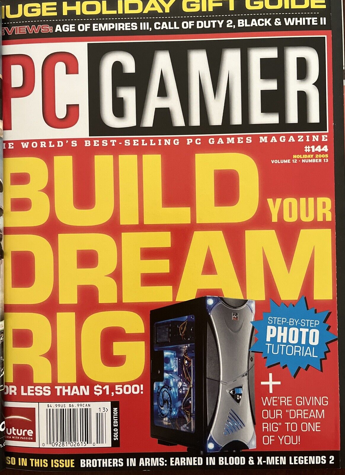 Holiday 2005 PC Gamer Vintage Computer Video Game Magazine #144 Call of Duty 2