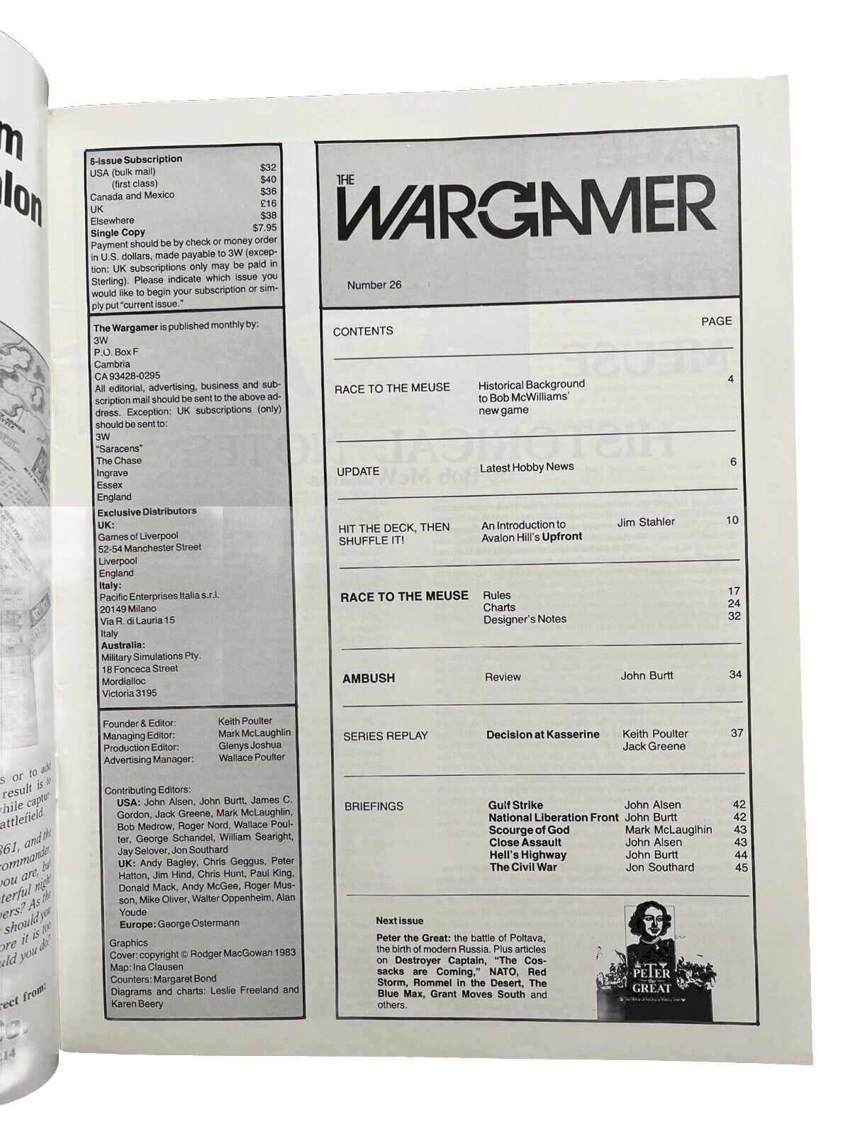 Vintage Military The WARGAMER Magazine #26 Race To The Meuse